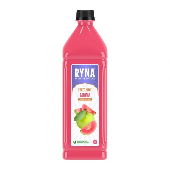 Ryna – chuť přírody  Ovocný džus – Guava 1LITR  (za studena lisovaný  100% organické ovoce)